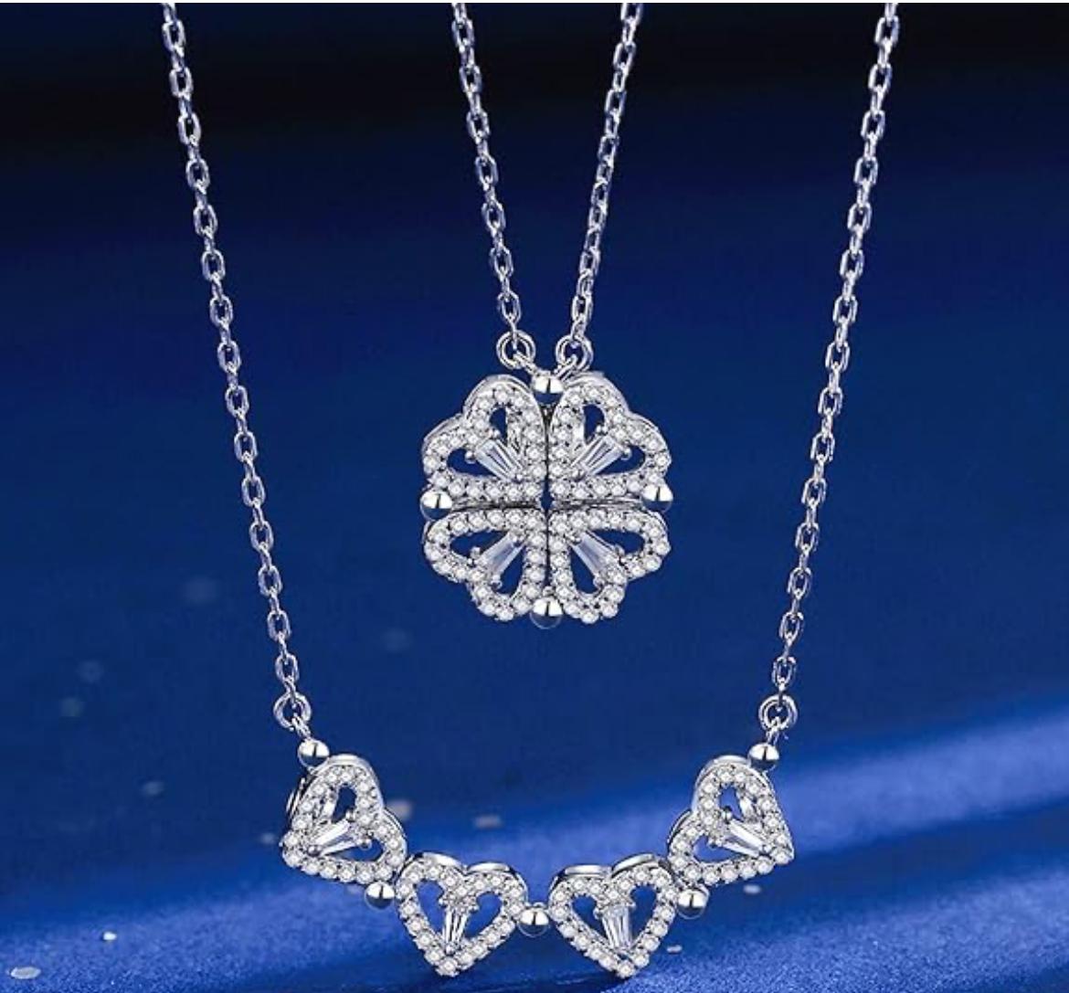 2-in-1 Magnetic Four Leaf clover Necklace