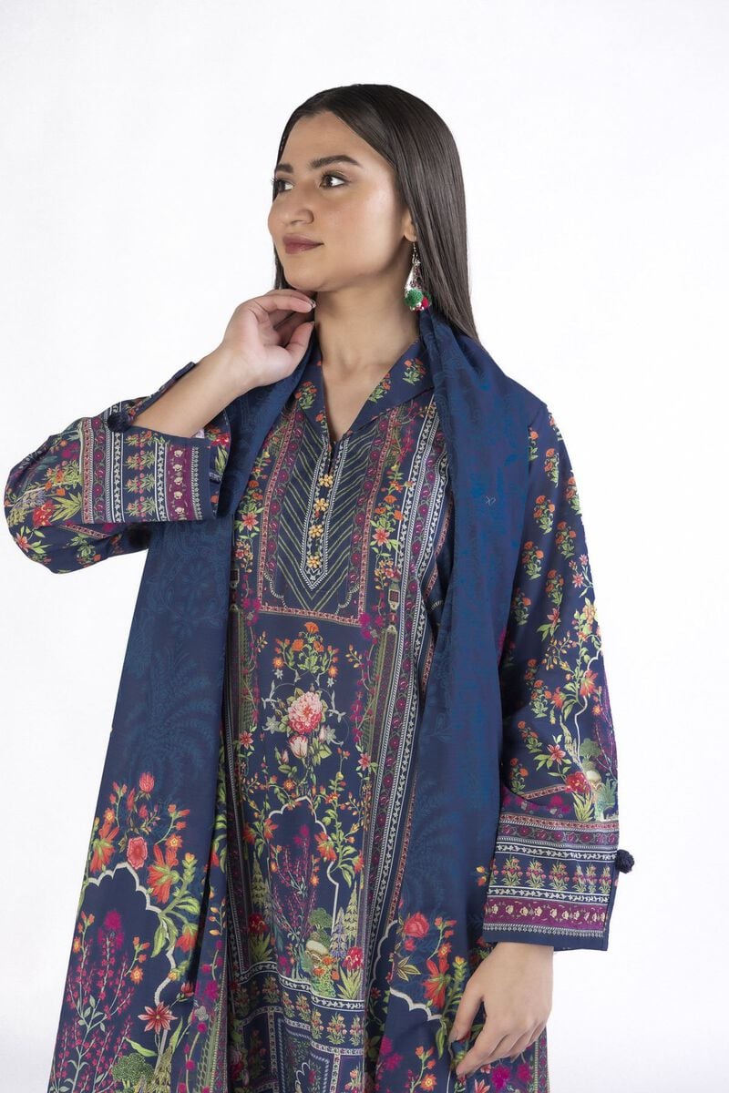 Printed | Slub Lawn Fabrics 3 Piece