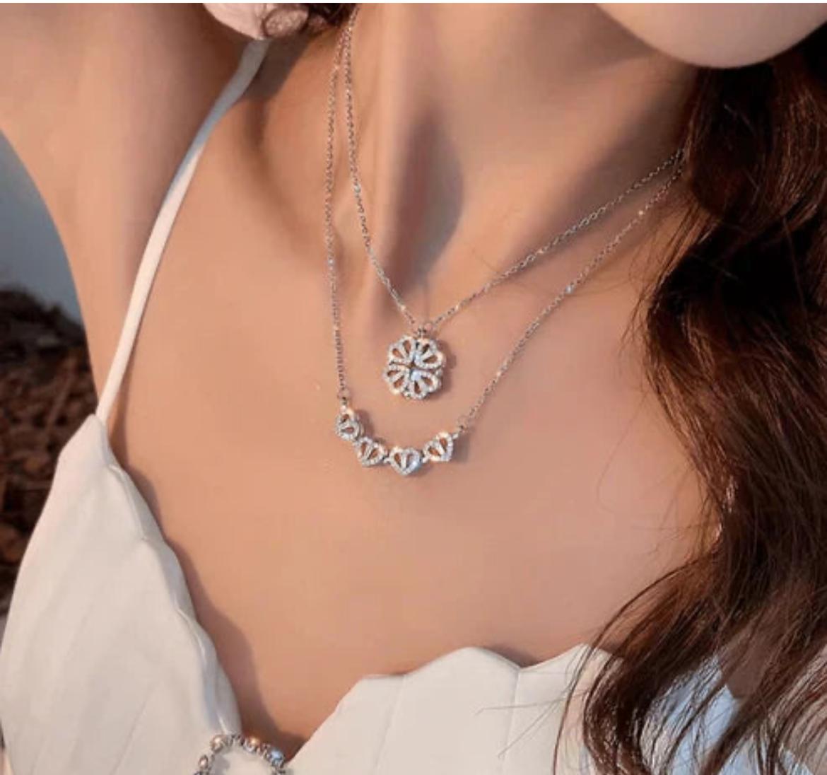 2-in-1 Magnetic Four Leaf clover Necklace